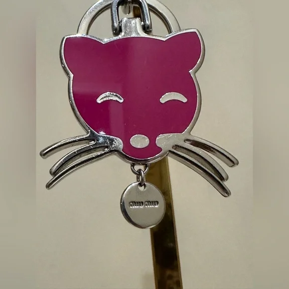 MIUMIU Pink Cat Bag Charm/Keychain
